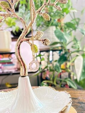 LV Charm on Gold Plated Necklace